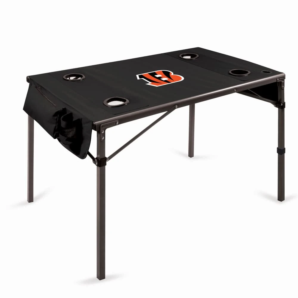 NFL Cincinnati Bengals Portable Soft Top Travel Table, Black