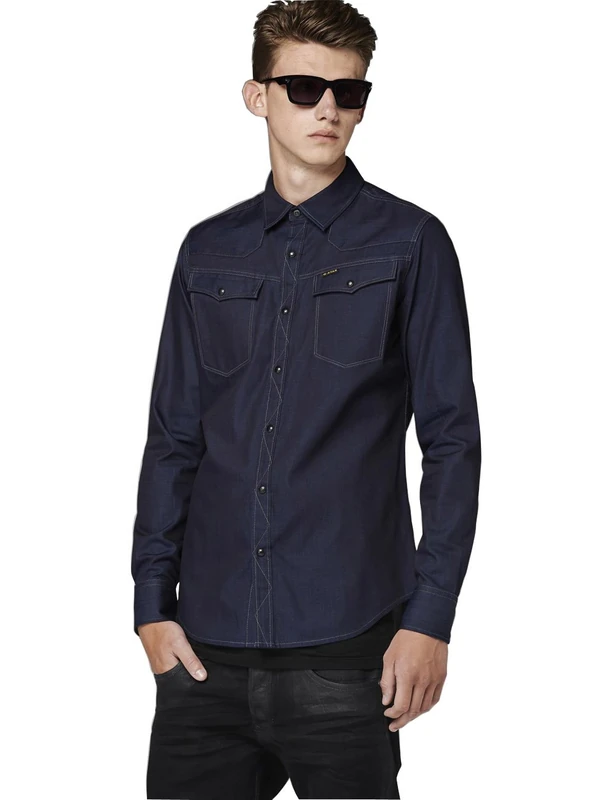 G Star Baby Boys' Long Sleeve Shirt Blue raw - Blue - XL - Image 1
