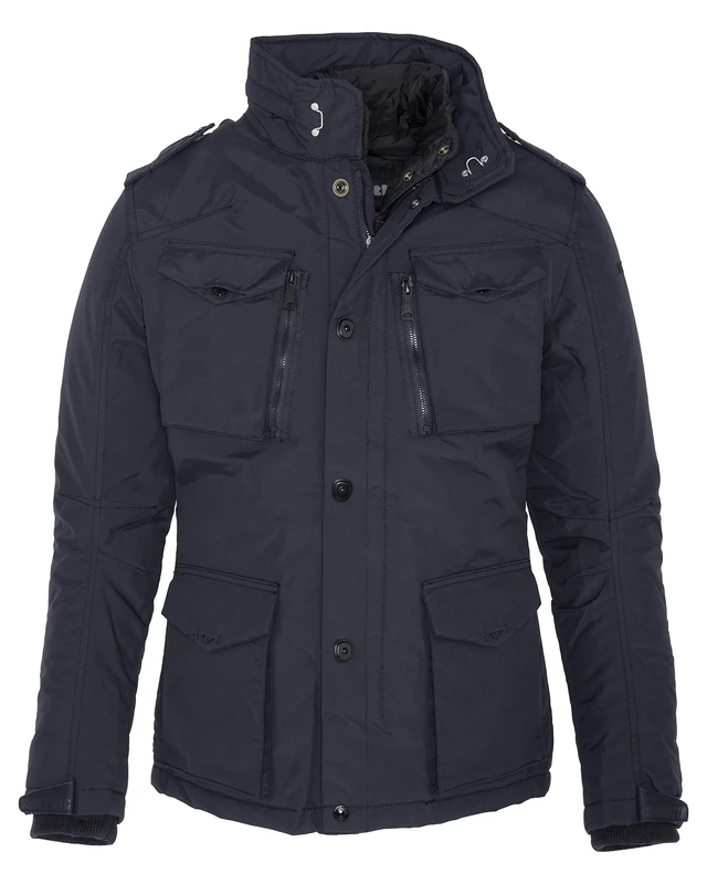 Schott NYC Men's Field Parka Long Sleeve Jacket, Blue (Navy), Large