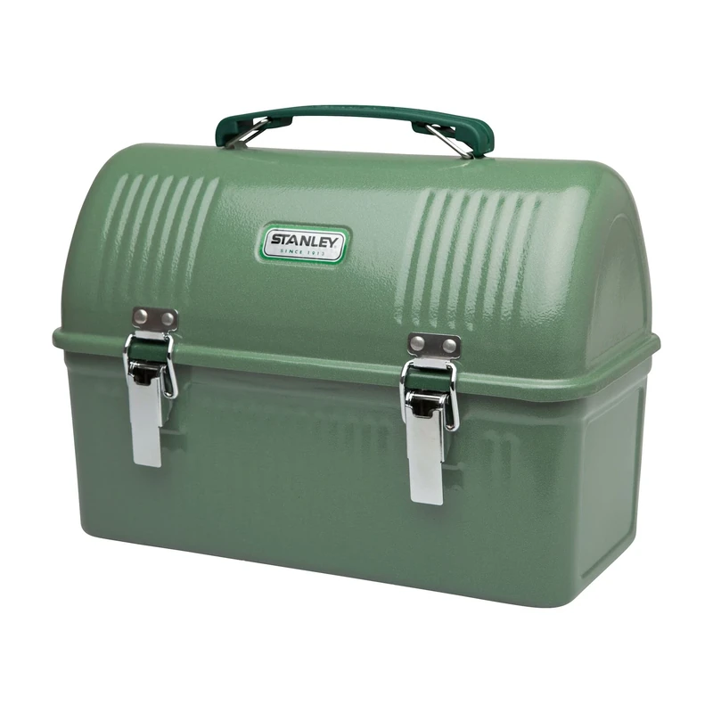 STANLEY 1913 Classic Lunch Box 9.5L - Stainless Steel Lunchbox with Handle - BPA-Free Food Container - Can Hold Vacuum Bottle Or Travel Mug - Hammertone Green