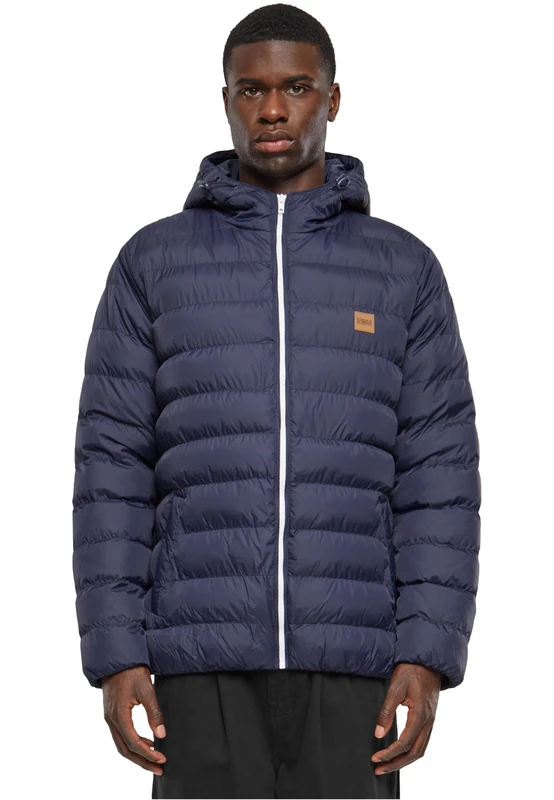 Urban Classics Men's Basic Bubble Jacket, Nvy/Wht/Nvy, L