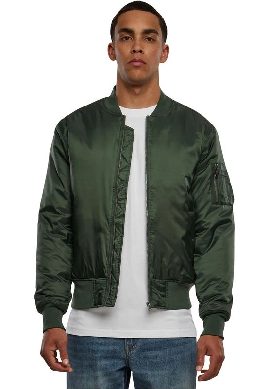 Urban Classics Men's Basic Bomber Jacket, Green (Olive 176), M