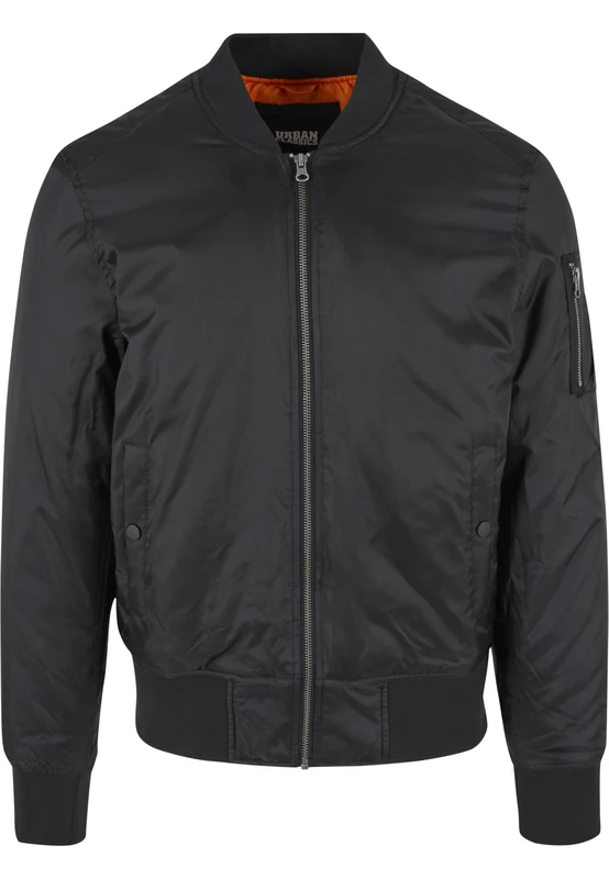 Urban Classics Men's Basic Bomber Jacket, Black (Black 7), L