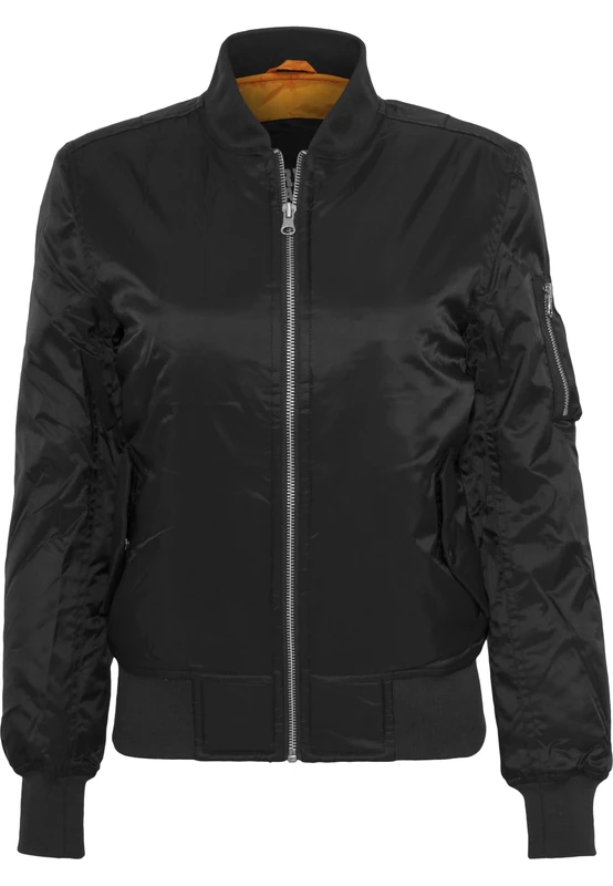 Urban Classics Women's Ladies Basic Bomber Jacket, Black - Schwarz (Black 7), XS UK