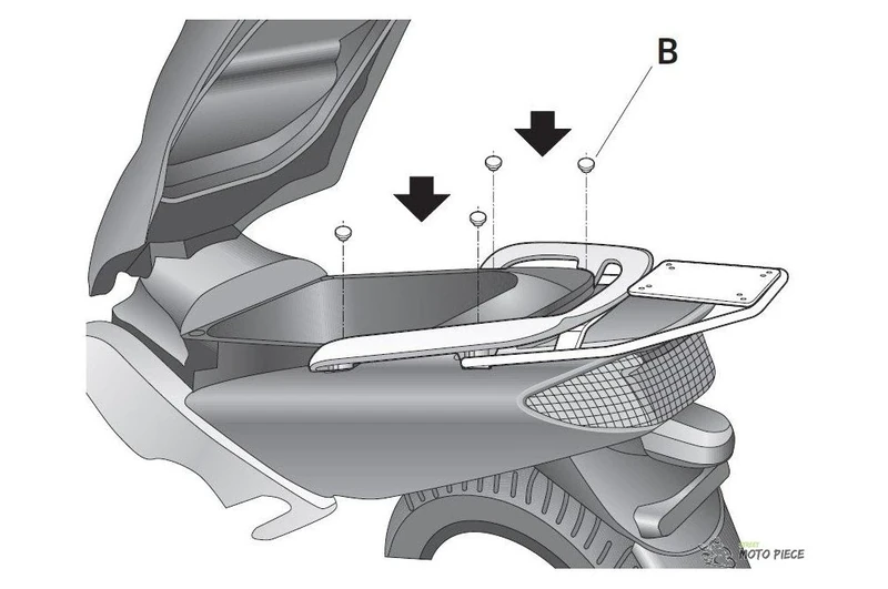 SHAD Y0T51T Top Case Fitting Kit for Yamaha T.Max 500 2001, Black