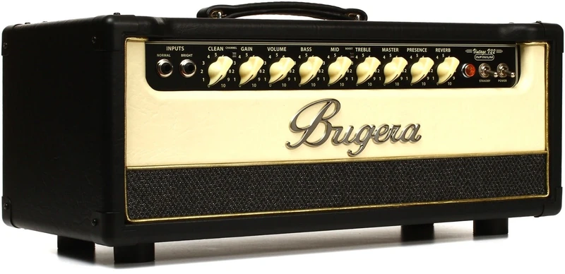 Bugera V22HD INFINIUM 22-Watt Vintage 2-Channel Amplifier Head with INFINIUM Tube Life Multiplier and Reverb Brown and Cream