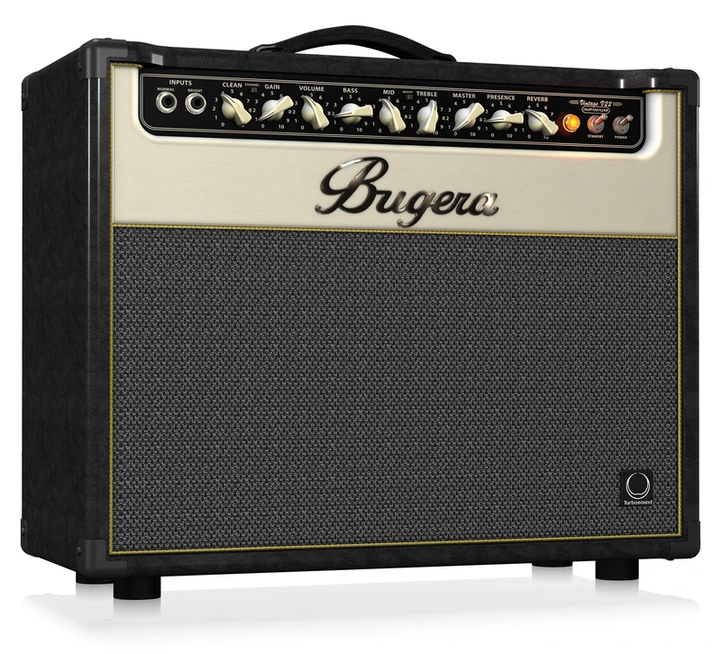 Bugera V22 INFINIUM 22-Watt Vintage 2-Channel Tube Combo with INFINIUM Tube Life Multiplier, Original Turbosound Speaker and Reverb