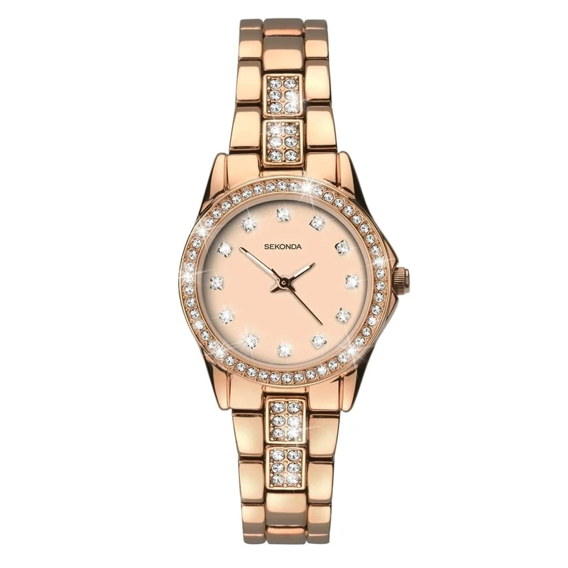 Sekonda Women's Quartz Watch with Rose Gold Dial Analogue Display and Rose Gold Alloy Bracelet 2034.27
