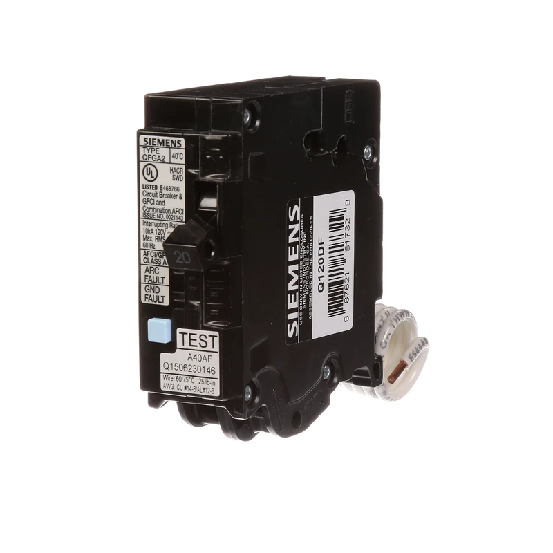 Siemens Q120DF 20-Amp Afci/Gfci Dual Function Circuit Breaker, Plug on Load Center Style by Siemens