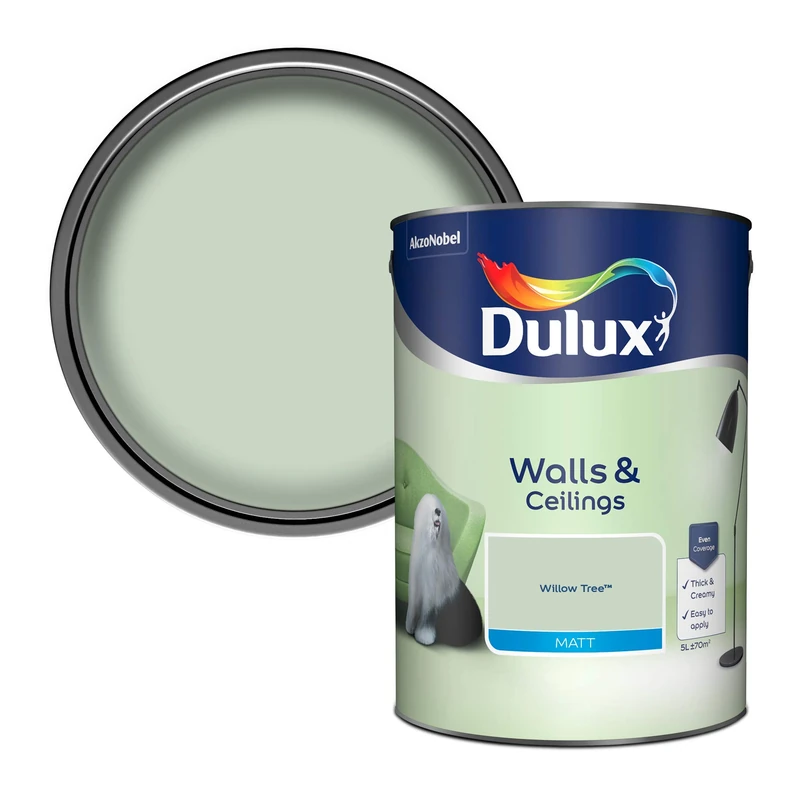 Dulux Matt Emulsion Paint For Walls And Ceilings - Willow Tree 5L