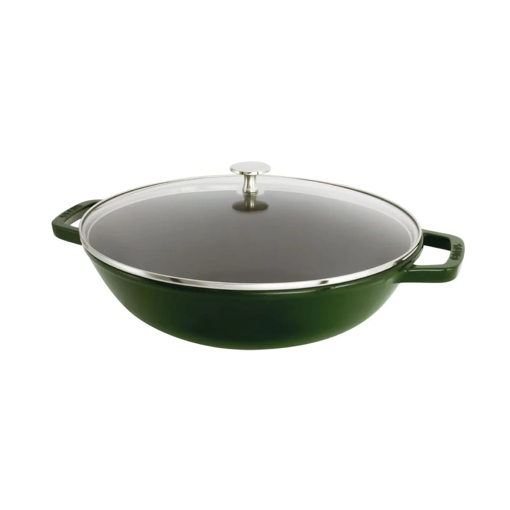 STAUB Cast Iron, Wok, Basil, 30 cm