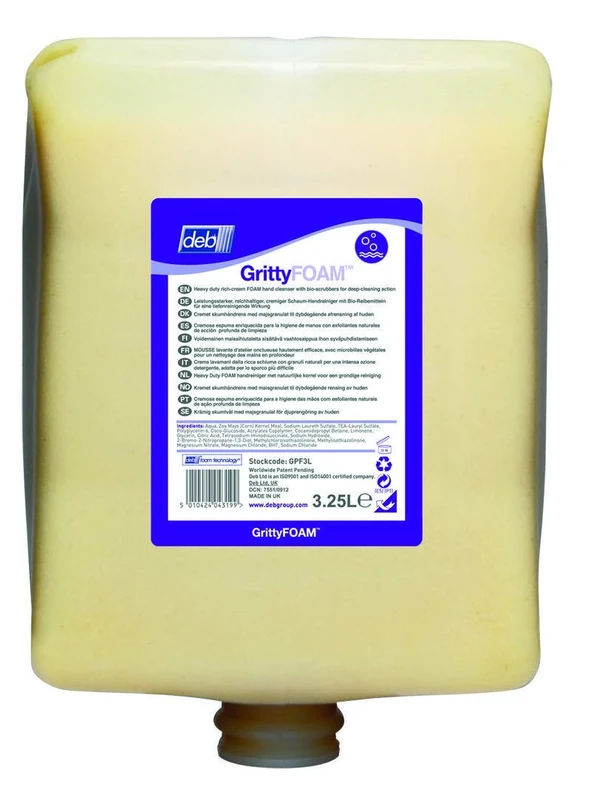 DEB GPF3L Solopol Gritty Foam Hand Cleaner, 3.25L, Pack of 4