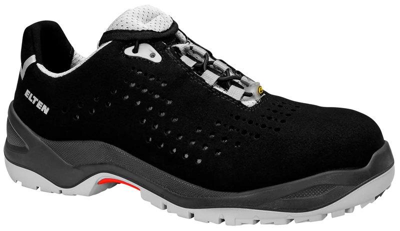 Elten 72245-38 Safety Shoes "Impulse Grey Low" ESD S1, Size 5, Black/Grey - EN safety certified