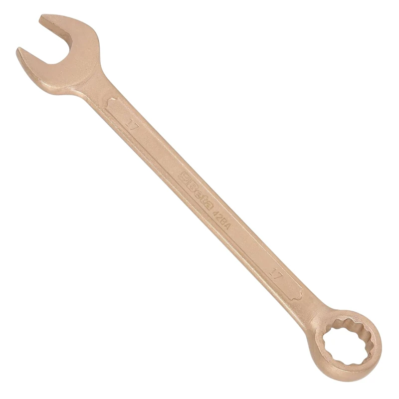 Beta 420817 Sparkproof Combination Spanner, Open Bi-Hex Ring Ends, 17mm Size