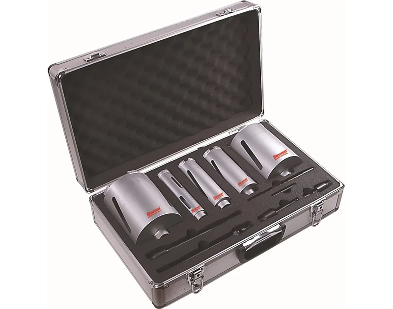 Starrett Diamond Dri-Core Drills Kit - 5-Piece BMKIT1 Dry Cutting Hole Saw Cutter Kit with Arbors Set - Compatible with Bosch Dewalt Hitachi Festool Milwaukee