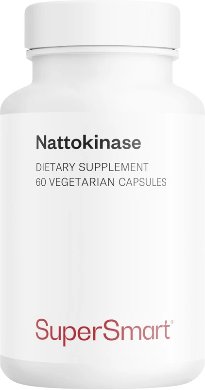 Supersmart - Nattokinase - High Content in Vitamin K2 - Japanese Fibrinolytic Enzyme to Support a Healthy Cardiovascular System | Non-GMO & Gluten Free - 60 Vegetarian Capsules