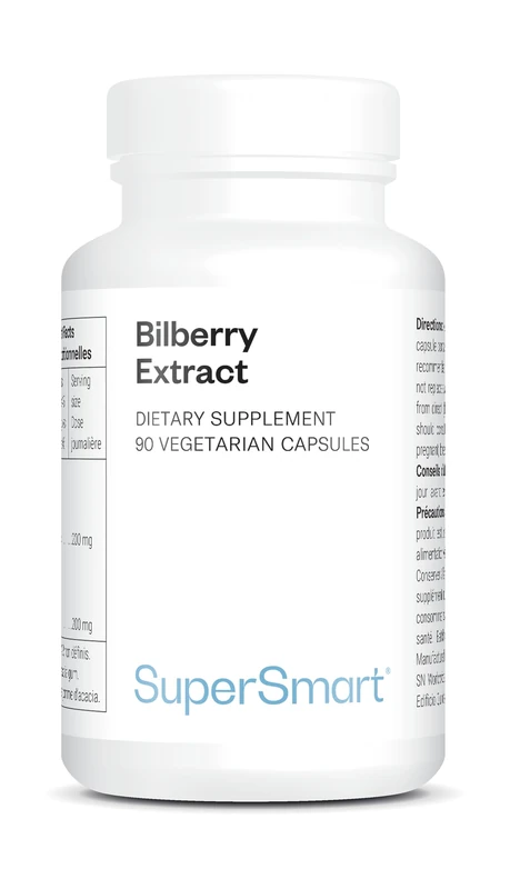 Bilberry Extract – Wild Blueberry Extract – Eye Health – Standardised to 25% Anthocyanosides – Supports Vascular Health – Antioxidant – Vegan – Gluten Free – SuperSmart