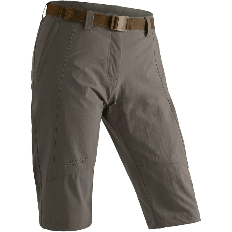 maier sports Kluane, Women's Short Hiking Trousers, Water-Repellent Outdoor Trousers for Trekking and Hiking, PFC-Free, mSTRETCH pro 4 & dryprotec Teak