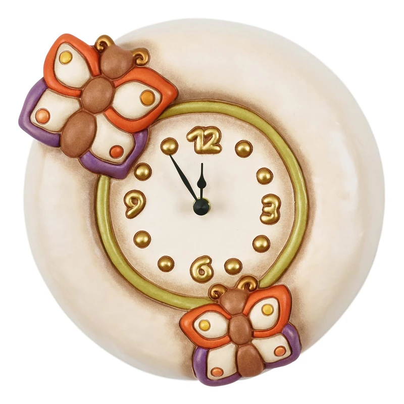 THUN Arredo Casa Large Country Wall Clock, Ceramic, Multicoloured, 27.8 x 26.2 x 8.5 cm - Image 1