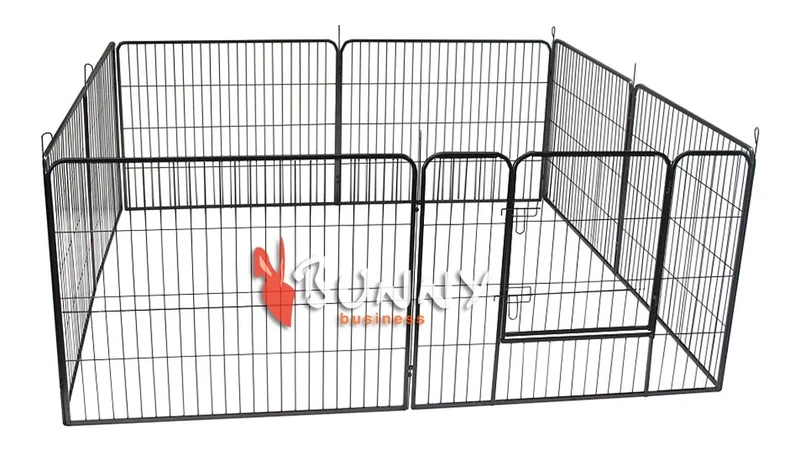 BUNNY BUSINESS Heavy Duty 8 Panel Puppy Play Pen/ Rabbit Enclosure, Small, Gunmetal Grey