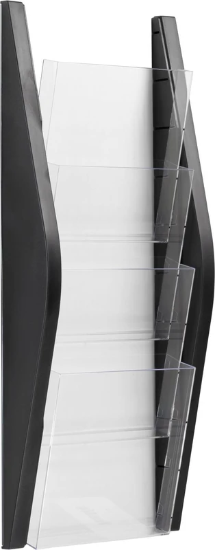 helit H6270295 Wall Arch Display, 4 Pockets, DIN A5, Black - Image 1