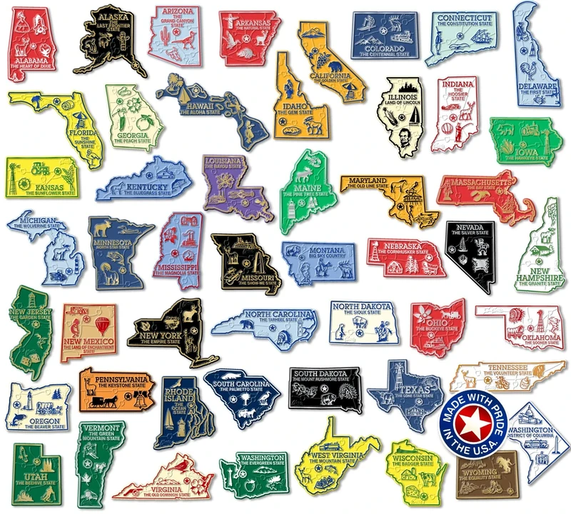 Complete State Map Magnet Collection - Image 1