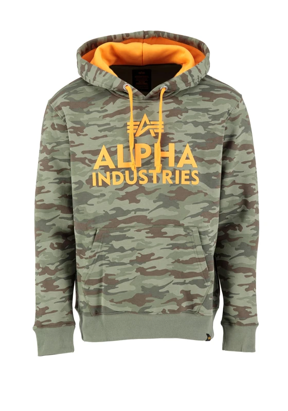 Alpha Industries Men's Foam Print Hoody, Woodl./Camo, XXL