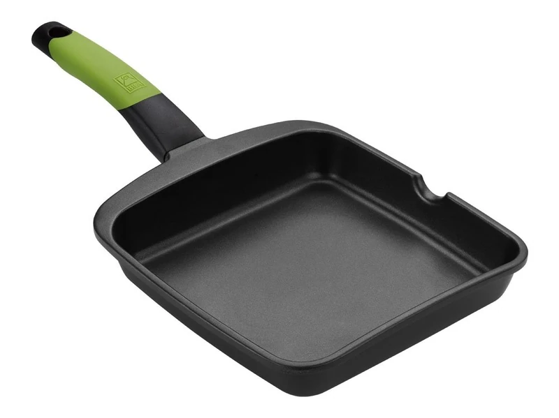 Braisogona PRIOR - Grill Pan, Cast Aluminium with Classic Non-Stick Teflon Smooth 28 cm Black