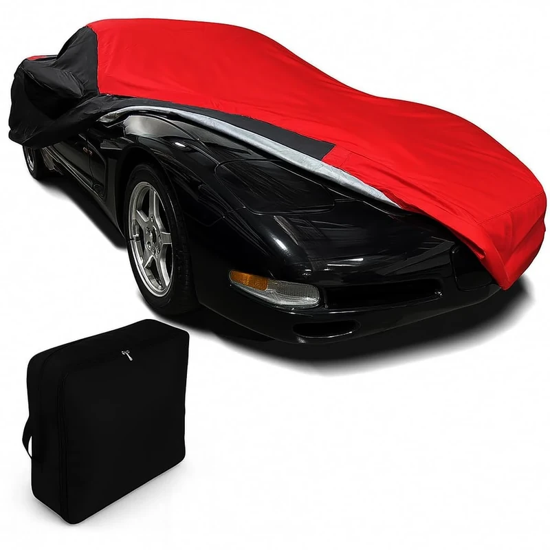 C5 Corvette Ultraguard Car Cover for Indoor/Outdoor Protection Red/Black by West Coast Corvette