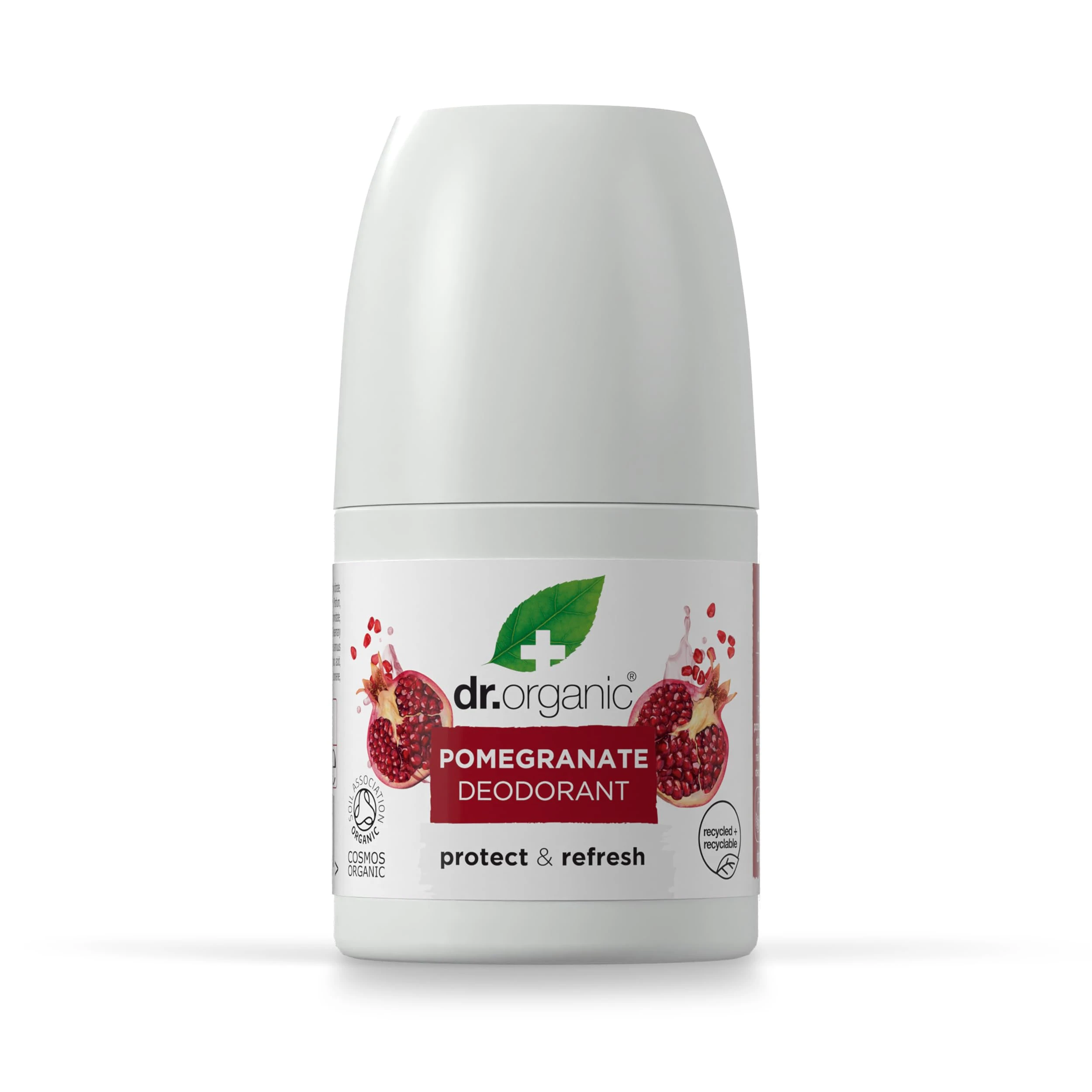 Dr Organic Pomegranate Deodorant, Aluminium Free, Mens, Womens, Natural, Vegan, Cruelty-Free, Paraben & SLS-Free, Organic, 50ml, Packaging may vary