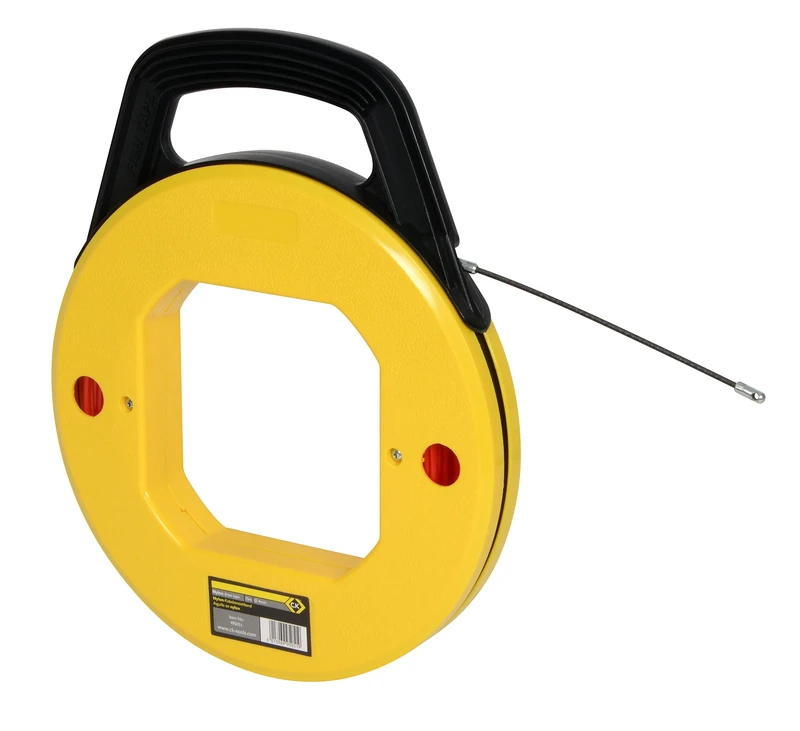 C.K Tools Flexible Nylon 20m Cable Fish Tape Reel, 4mm Ø Low Friction Draw Tapes, Electric Wire Puller, Access Fishing Tool, Pulling Rods for Electrician, Electrical Rod for Electricians CK 495052