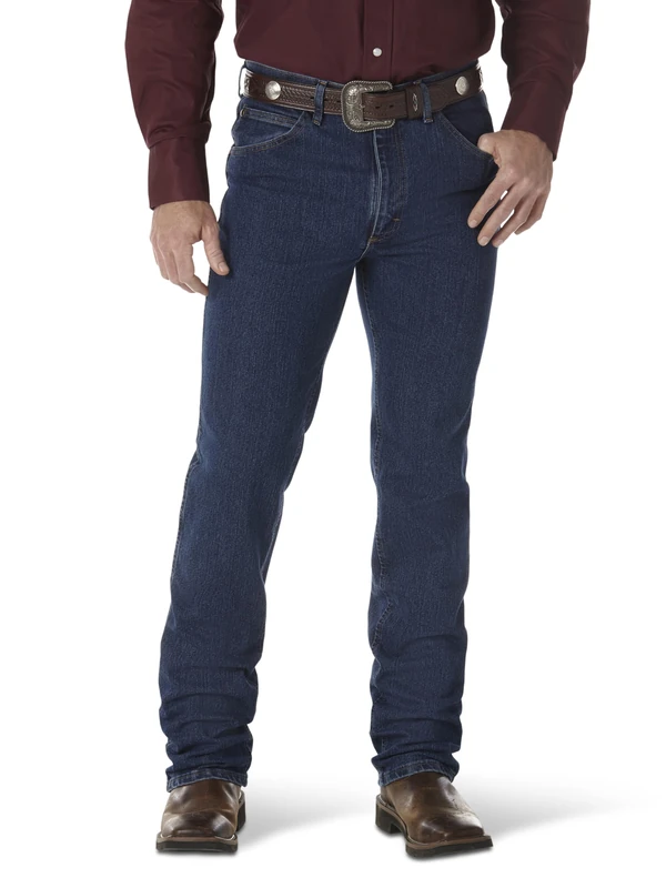 Wrangler Men's Premium Performance Cowboy Cut Slim Jean, Mid Stone, 33W x 32L