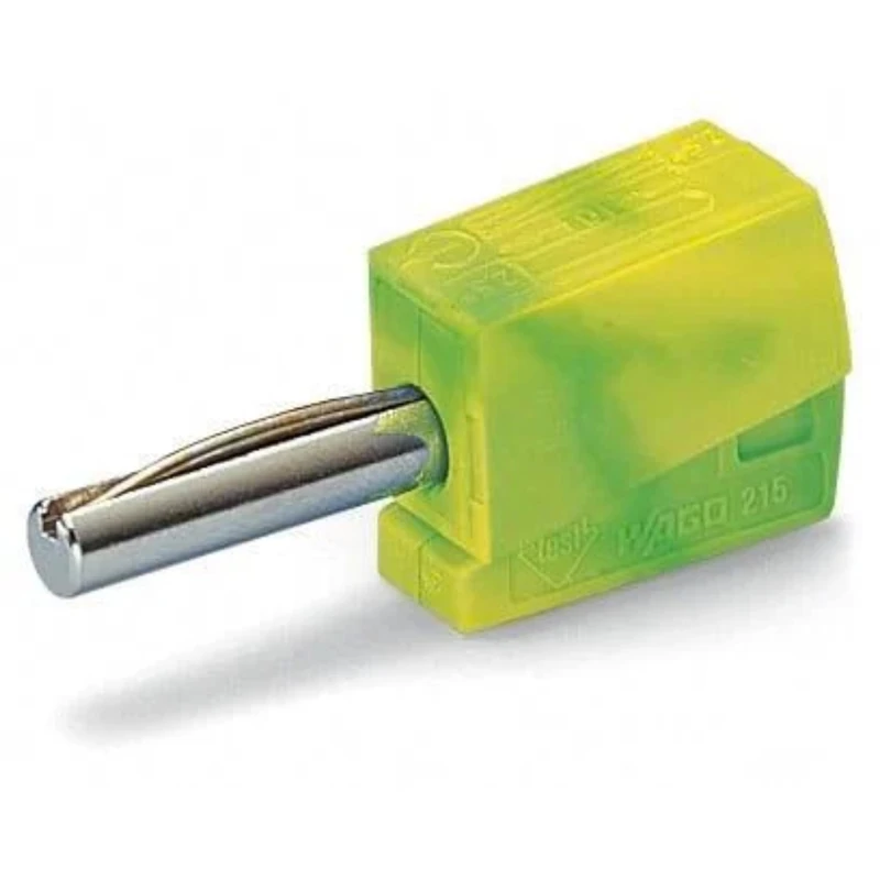 WAGO Banana plug; for socket 4 mm Ø; 2,50 mm²; green-yellow, 215-911 (50 pcs)