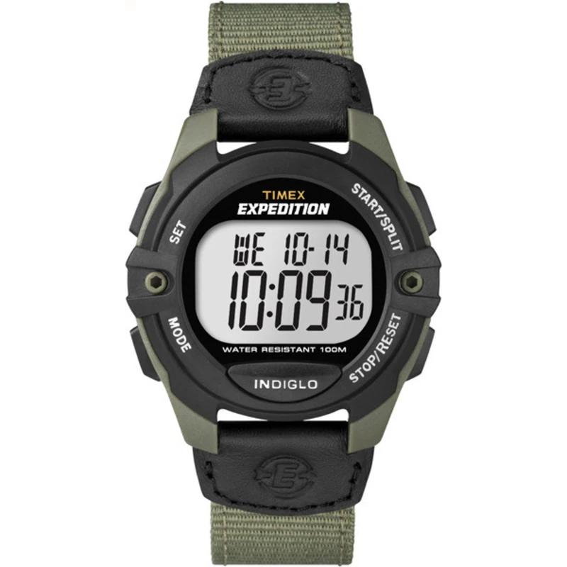 Timex Men's Expedition Full-Size Digital CAT Green/Black Mixed Material Strap Watch T49993