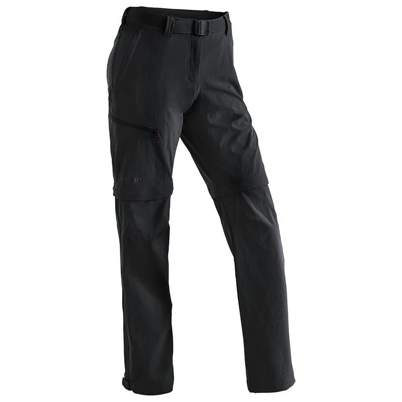 maier sports Women's NATA Functional Outdoor Zip Off Stretch Long Pants - Black, X-Large