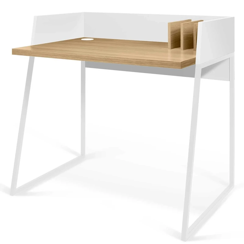 Symbiosis Volga Desk, White and Oak, 90x60x88 cm