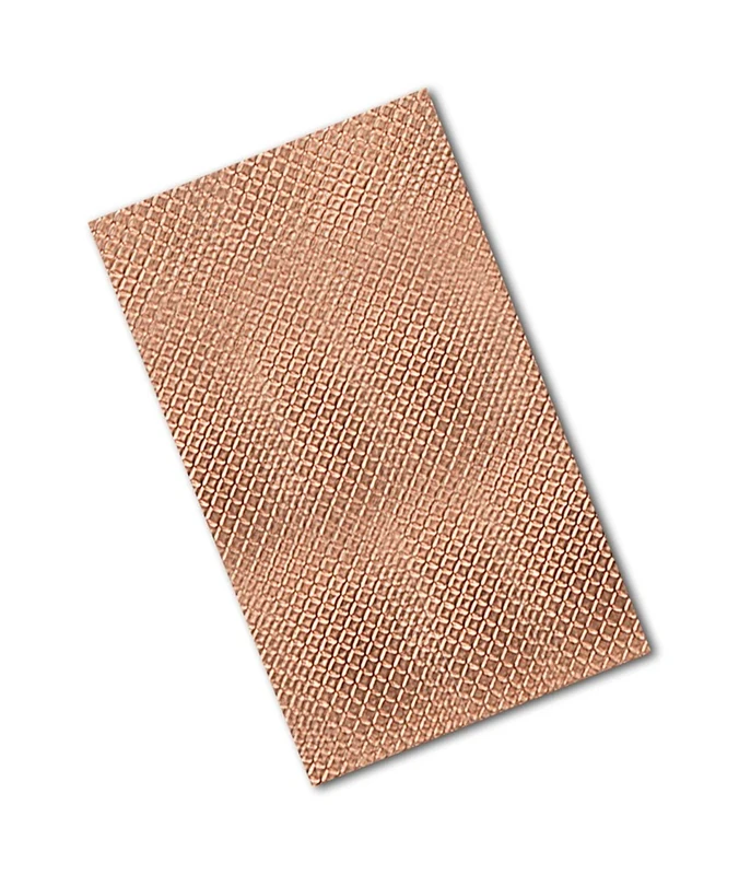 TapeCase 1245 3" x 4"-25 Copper/Acrylic Adhesive Embossed Foil Tape Converted from 3M 1245, 0.0083" Thick, 4" Length, 3" Width (Pack of 25)