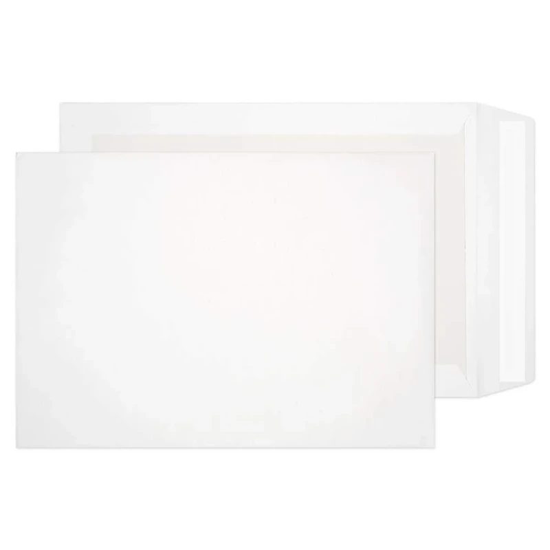 Blake Purely Packaging C4 A4 324 x 229 mm Board Back Pocket Peel and Seal Envelopes (12935) White - Pack of 125