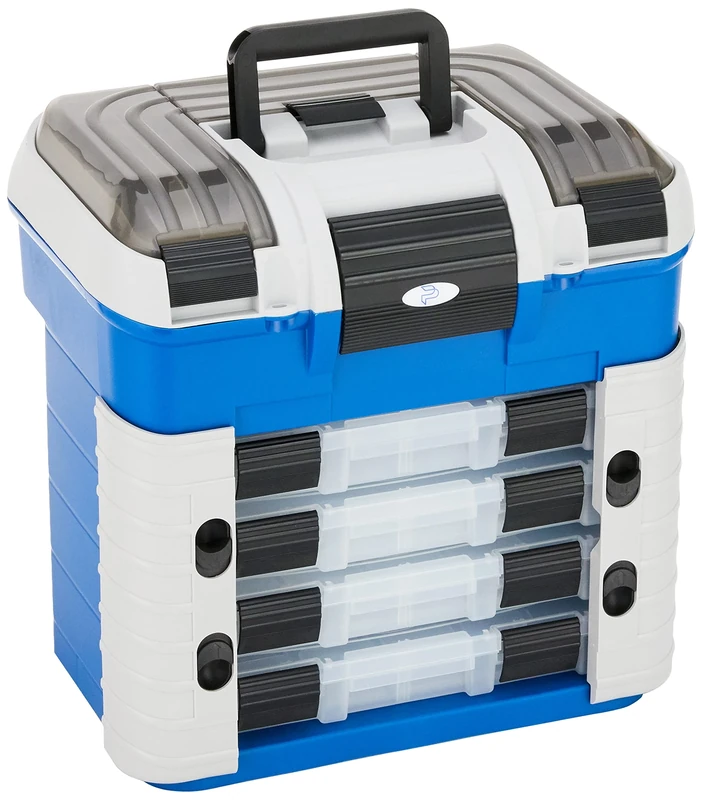 Plastica Panaro Fishing Box 502 for Transporting, Protecting and Organizing Equipment, Blue, External Dimensions 420 x 303 x 400 mm