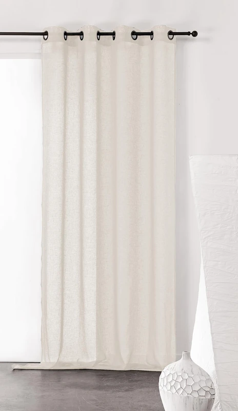 Linder 0169/10/375FR Natural Curtain with Eyelets 150 x 240 cm Polyester, Off-White, 150 x 240 cm