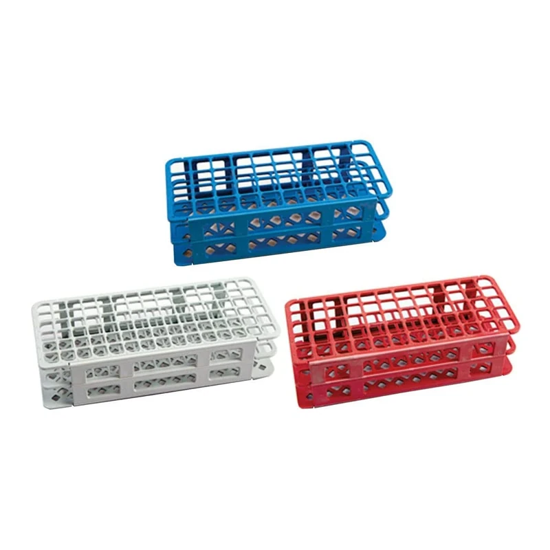 Kartell 1211Z40CS 225665-0001 Red PP Wet/Dry Test Tube Rack for 20 mm Test Tubes, 40 Place (Pack of 5)