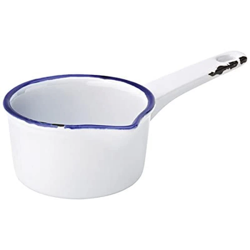 Utopia Avebury Blue Milk Pan 3.75inch / 9.5cm - Case of 12 - Vintage Oven Proof Enamel Style Sauce Pan