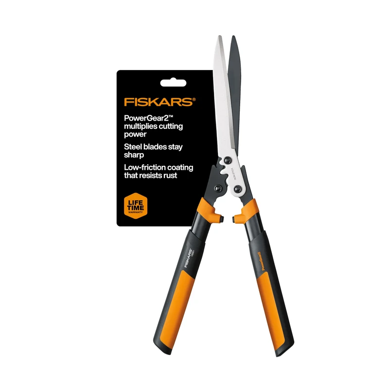 Fiskars Garden 392861-1002 Powergear2 Hedge Shears, 23", Black/Orange - Image 1