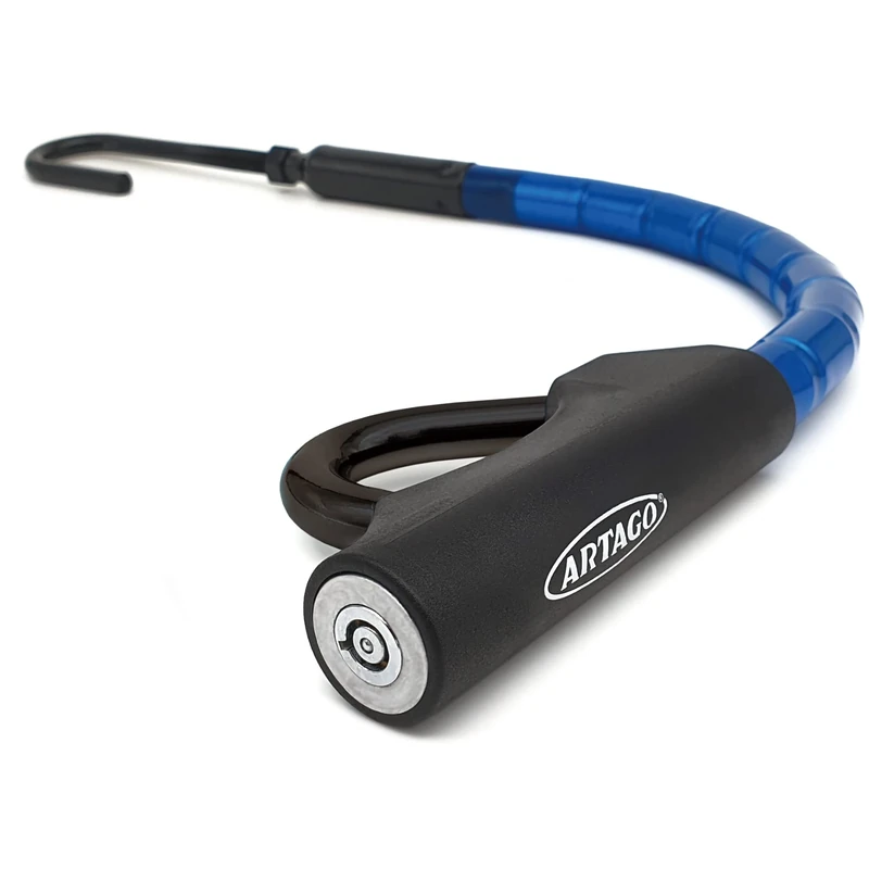 ARTAGO 880/B High-End Steering Wheel Brake Pedal Lock, Flexible Articulated Armored Steel Cable, Adjustable High Security, Universal Clutch Anti Theft Bar Lock Device for Vehicle Car Truck Van, Camper