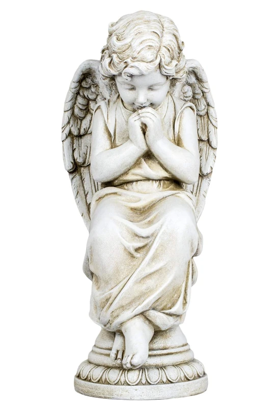 Joseph's Studio by Roman - Seated Angel Statue, 17" H, Garden Collection, Resin and Stone, Decorative, Religious Gift, Home Indoor and Outdoor Dcor, Durable, Long Lasting - Image 1
