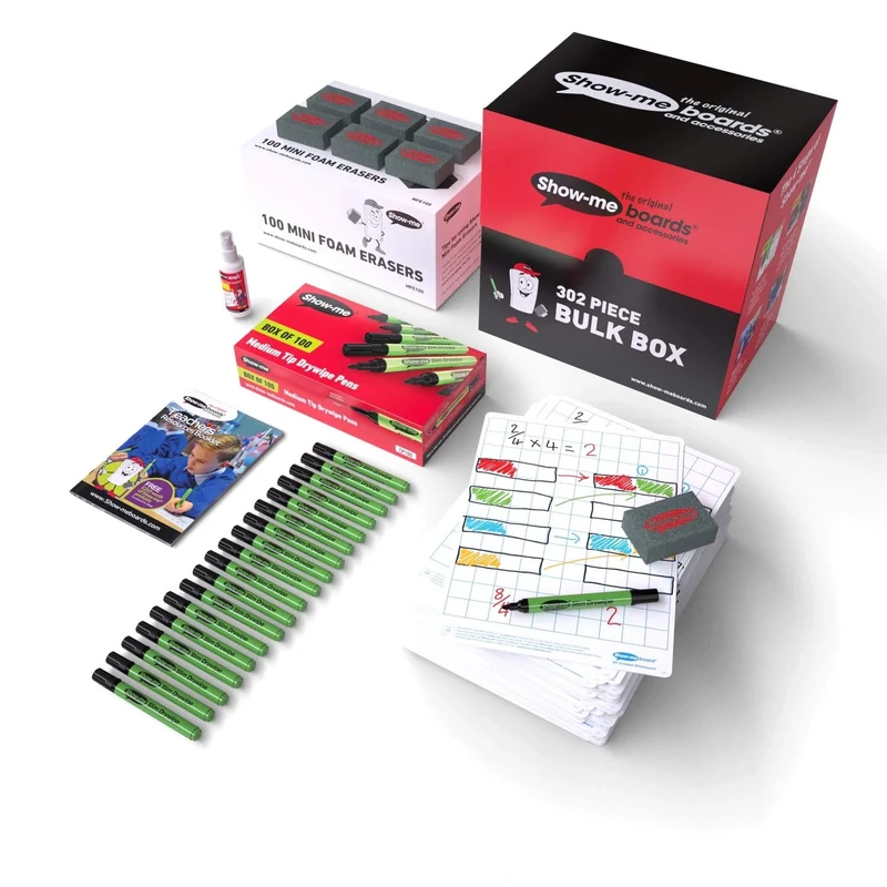 Show-me B/SQB A4 Gridded Boards, Bulk Kit (Pack of 100)