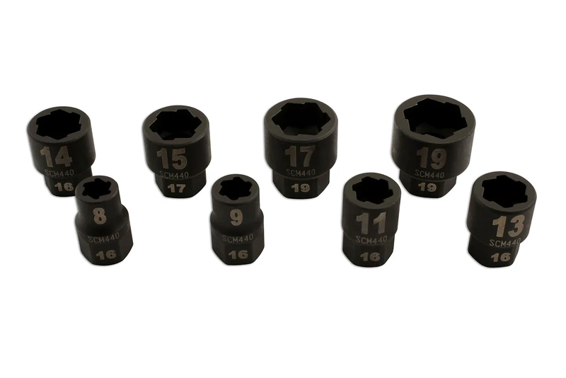 Laser 5966 Damaged Nut/Bolt Remover 3/8"D 8pc