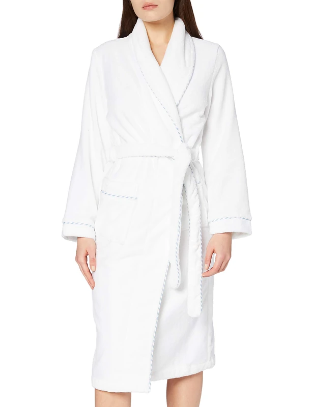 Calida Women's Bathrobe After Shower, White-Weiß (Weiss 001), 16