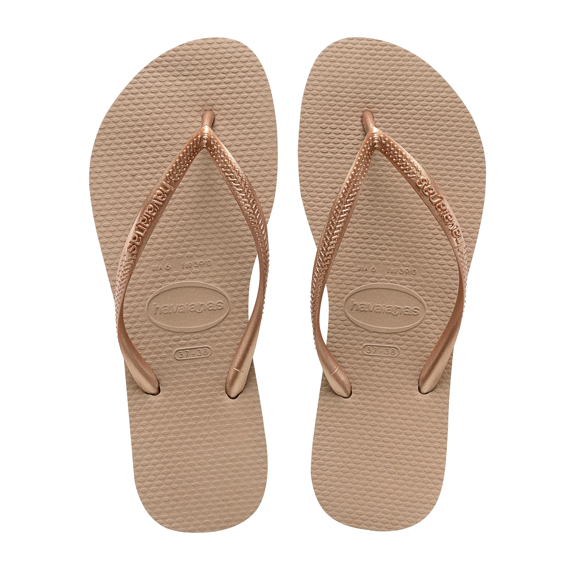 Havaianas Slim Women's Sandals, Brown ( Rose Gold), 5 UK