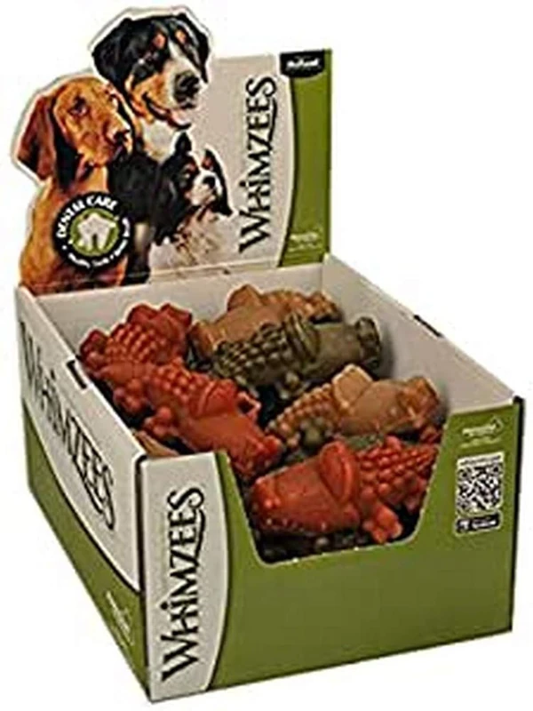 Whimzees Natural Dental Dog Treats Alligator Large, 1 x 30 - Image 1